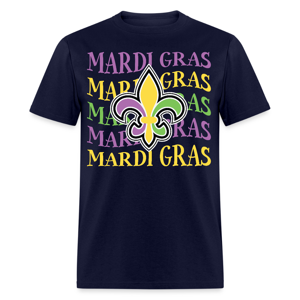 New Orleans Fleur-de-lis Festival Mardi Gras T-shirt - navy