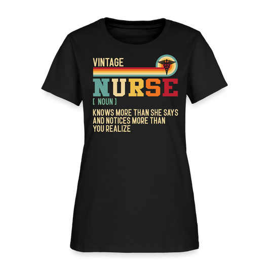 Vintage Nurse Definition T-Shirt - black
