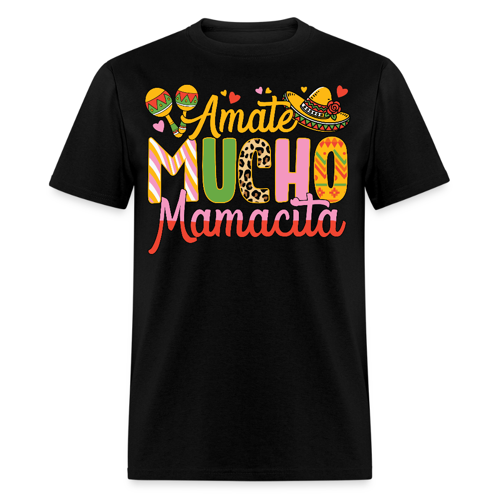 Women’s Mexican Culture Tee Ámate Mucho Mamacita T-shirt - black