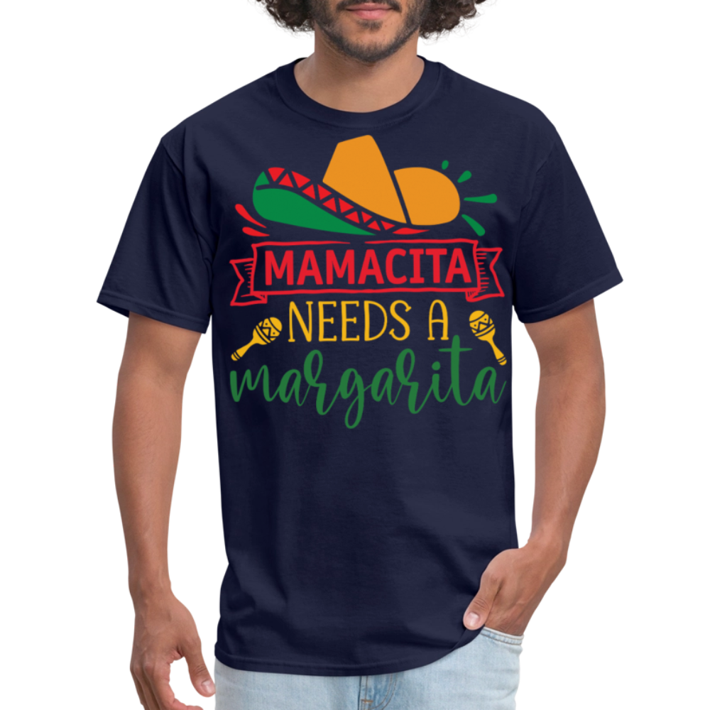 Mamacita Needs A Margarita Funny Mexican T-shirt - navy