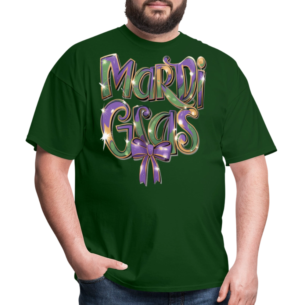 New Orleans Colorful Tee Mardi Gras Festival T-shirt - forest green