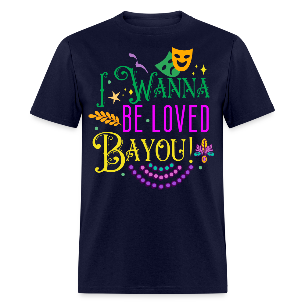 Bayou-inspired Funny Graphic Tee Mardi Gras Party T-shirt - navy