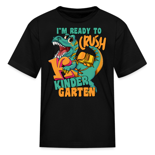 Ready To Crush Kindergarten Dinosaur T-Shirt - black