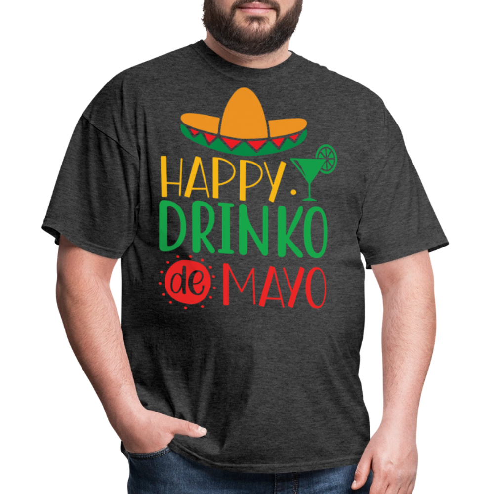 Funny Cinco de Mayo Tee For Parties Drinko de Mayo T-shirt - heather black