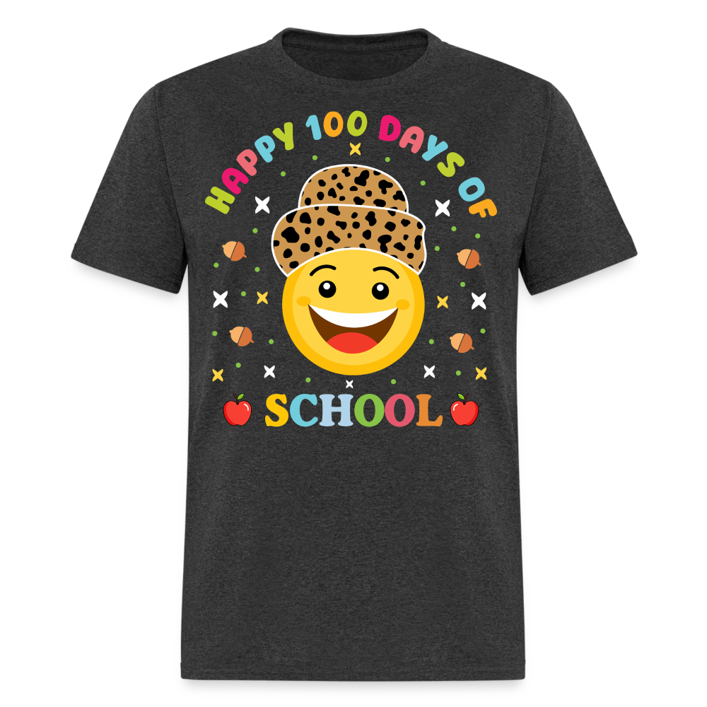 Leopard Print 100 Days Of School Shirt For Teachers Unisex T-Shirt - heather black