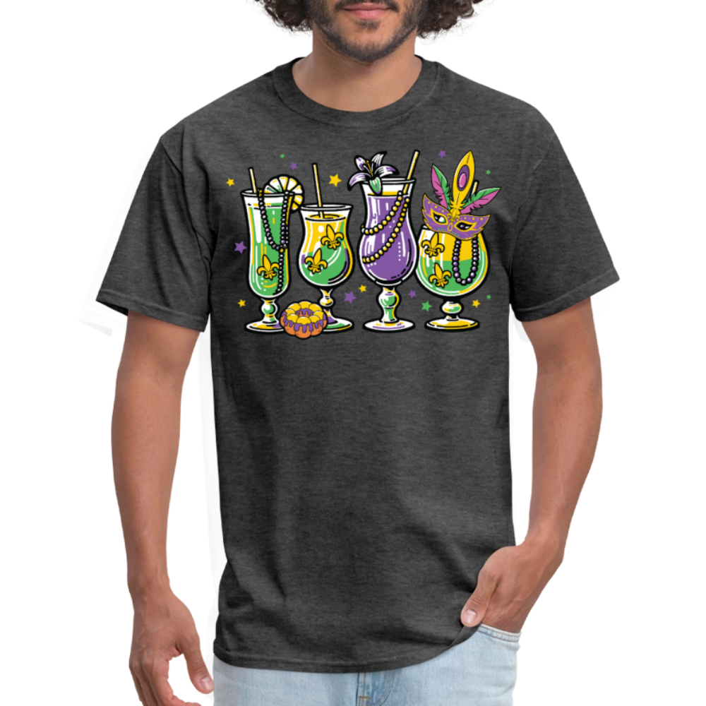 Mardi Gras Cocktail Shirt New Orleans Party T-shirt - heather black