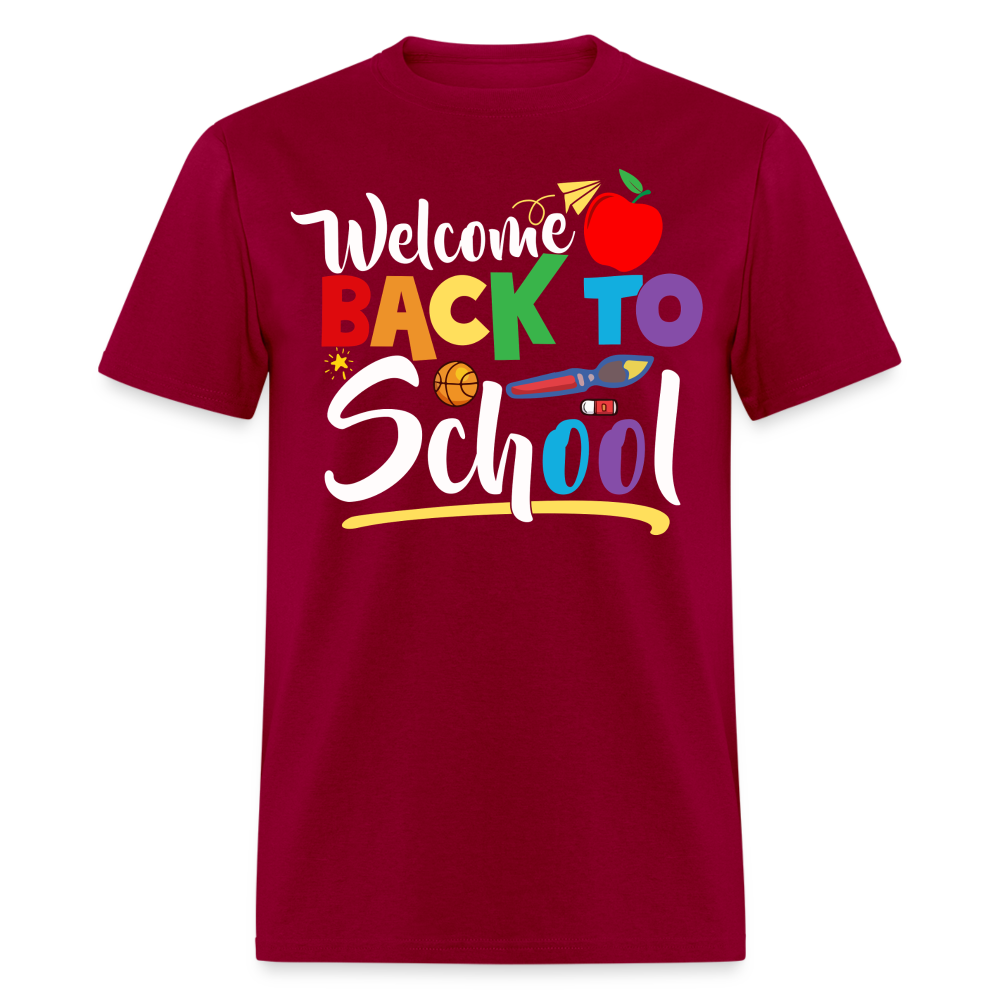 Welcome Back to School Shirt for Teachers First Day of school T-shirt - dark red