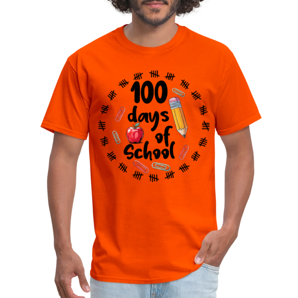 100 Days of School Shirt For Teachers Dino 100th Oay Of School T-shirt - orange