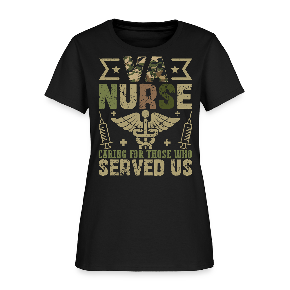 VA Nurse Tee Caring For Those Who Served Us T-Shirt - black