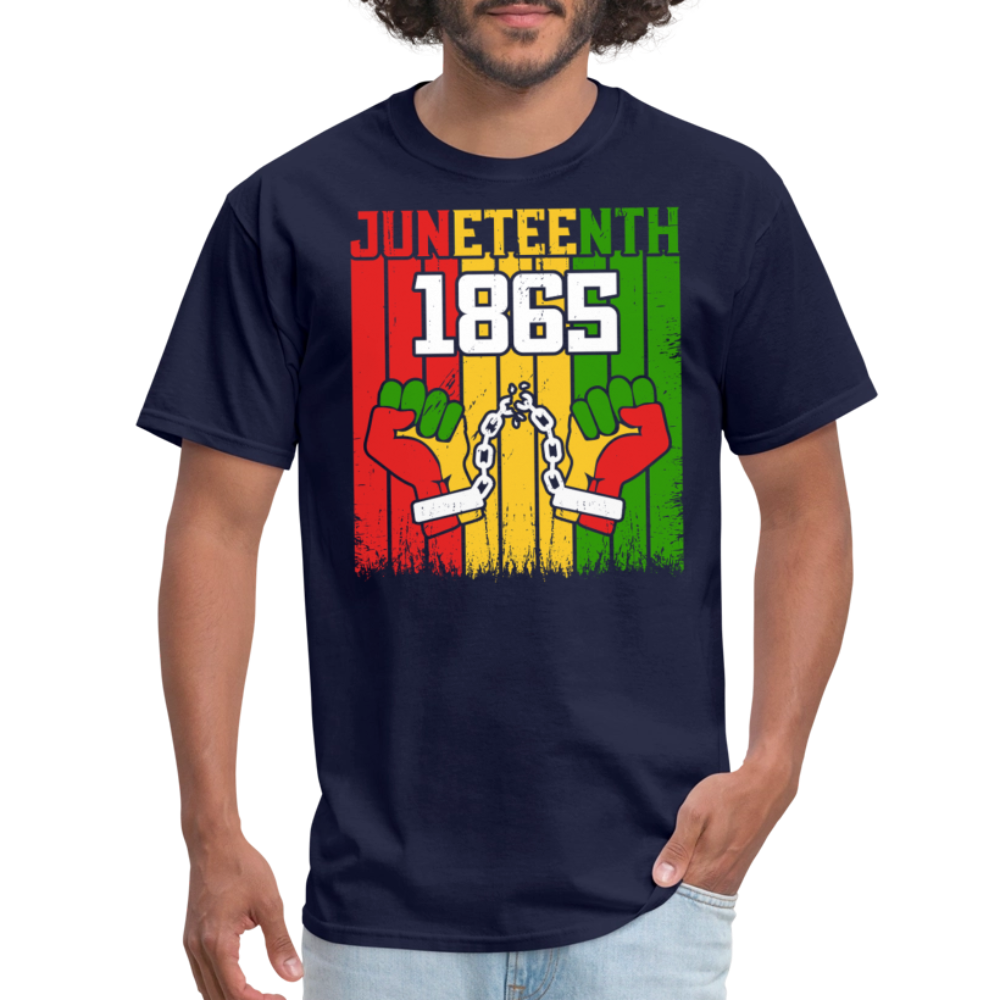 Juneteenth 1865 Shirt Black History Pride Unisex T-shirt - navy