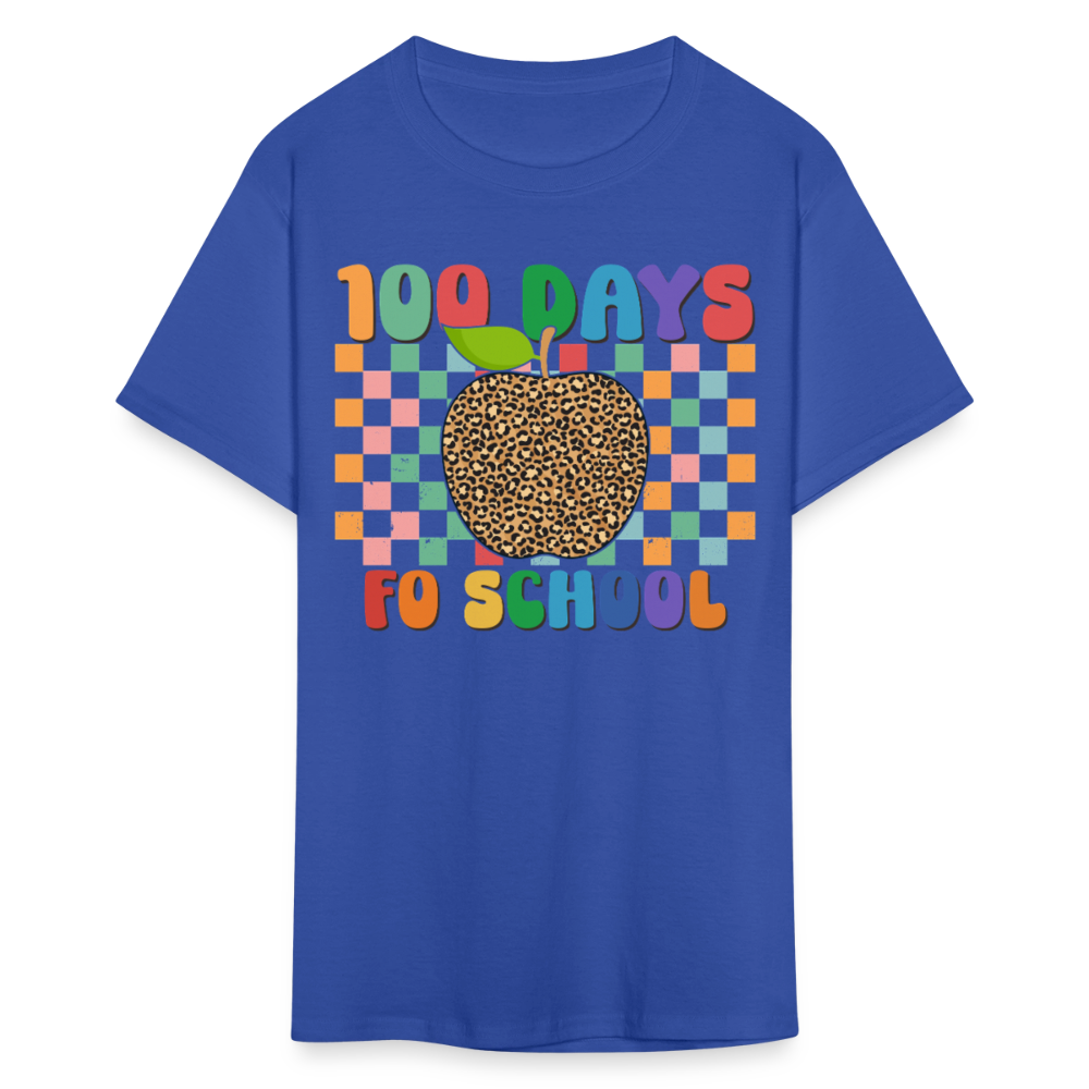 Leopard Print 100 Days of School Shirt Teacher Gifts Unisex T-shirt - royal blue