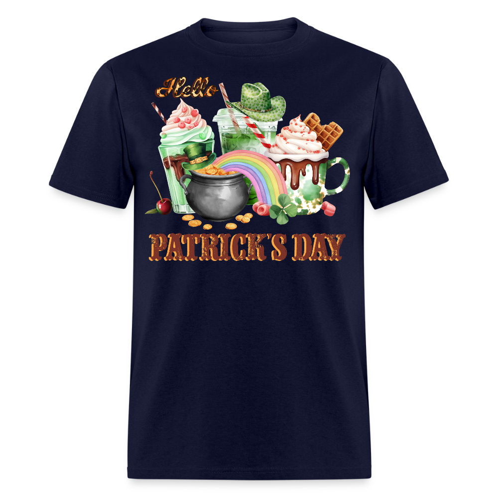 St Patrick’s Day Aesthetic Coffee Lover T-shirt - navy