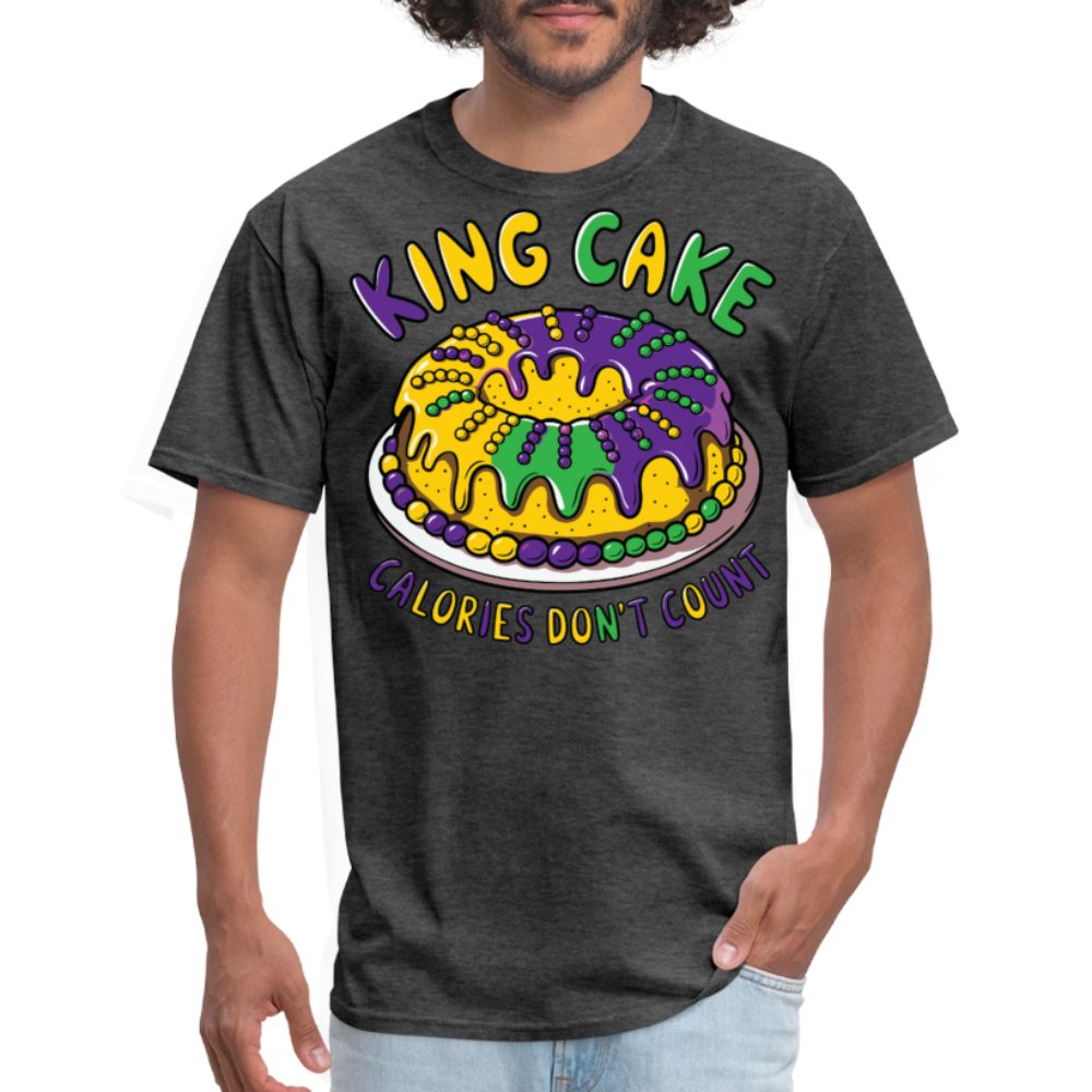 Fat Tuesday Celebration Mardi Gras King Cake T-shirt - heather black