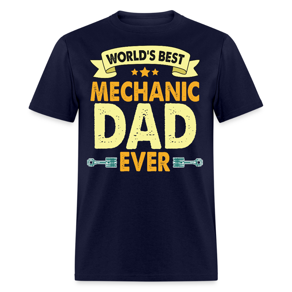 World's Best Mechanic Dad Ever Father's Day T-shirt - navy