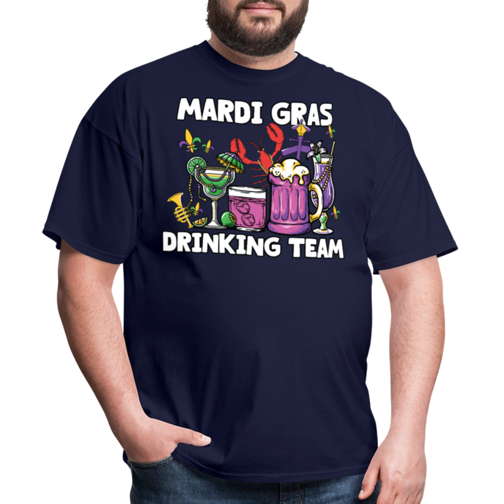 Beer And Cocktail Lover Mardi Gras Tee Mardi Gras Drinking Team T-shirt - navy