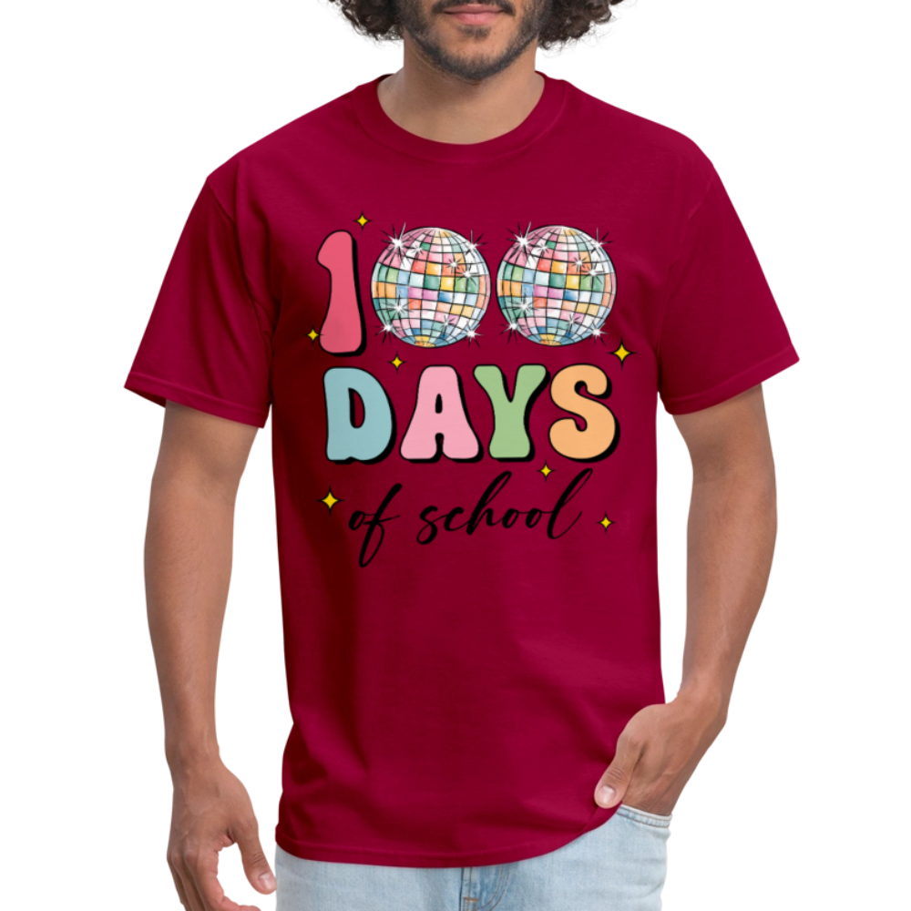 Colorful Teacher Appreciation Gifts Best 100Days Of School T-shirt - dark red