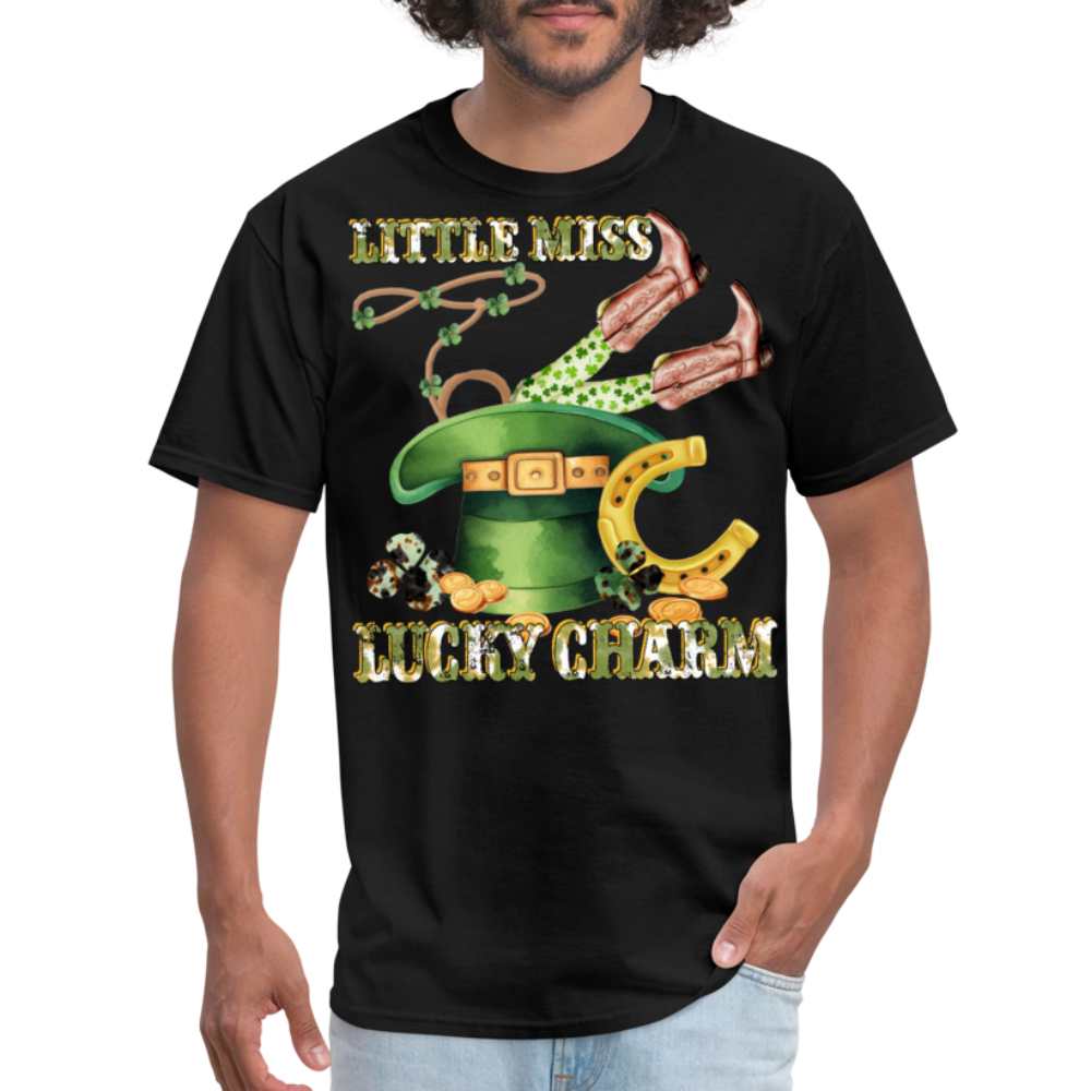 St Patrick’s Day Lucky Charm Western Cowgirl T-shirt - black