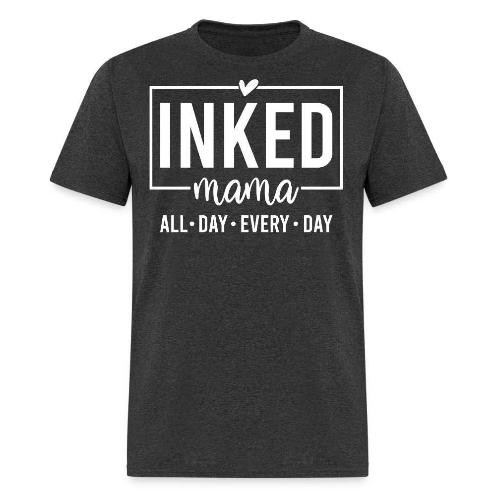 Inked Mama Graphic Tee Mom Life T-shirt - heather black