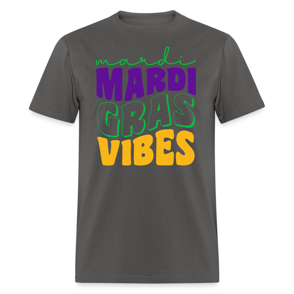 Colorful Mardi Gras Vibes Unisex T-shirt - charcoal