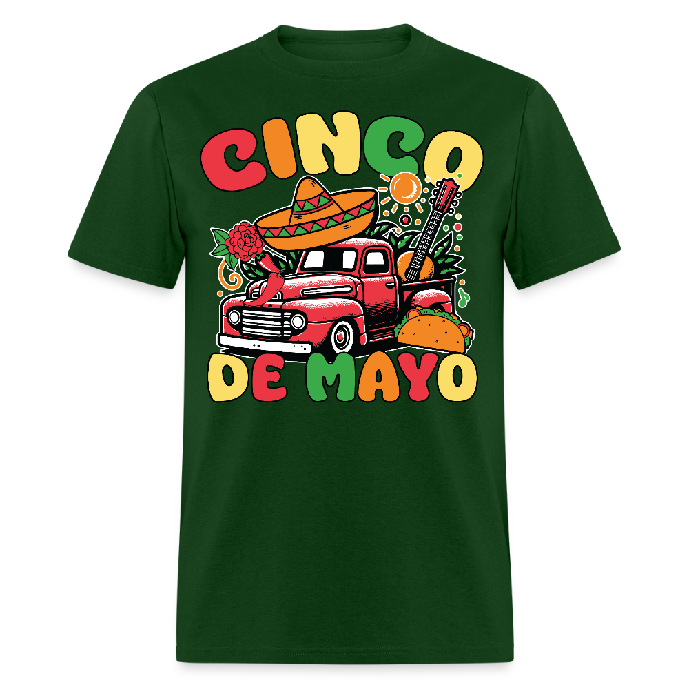 Cinco de Mayo Vintage Truck Tee Mexican Fiesta Party T-shirt - forest green