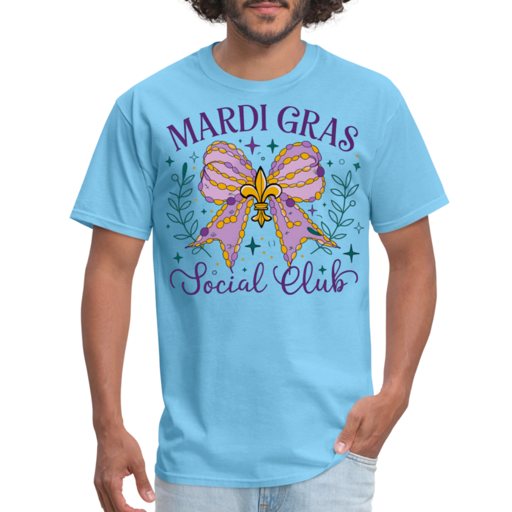 Mardi Gras Social Club  Shirt New Orleans Party Celebration T-Shirt - aquatic blue