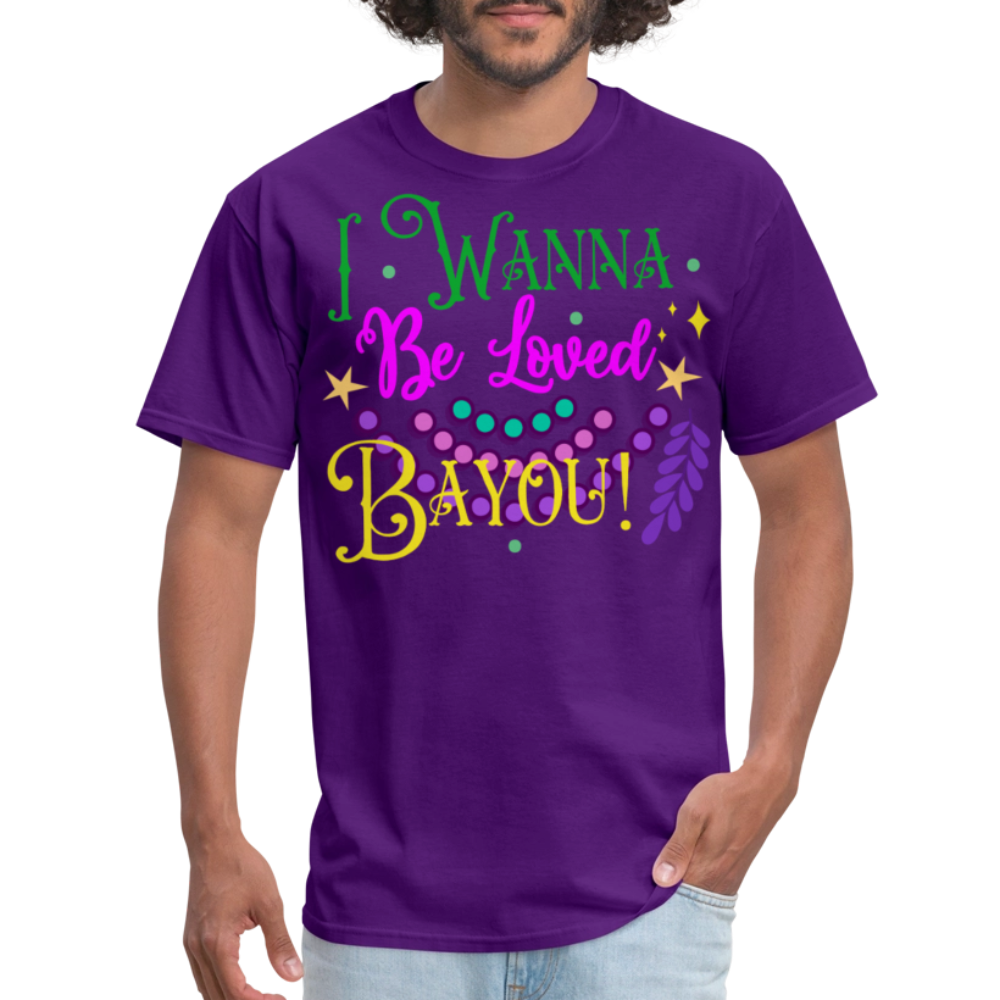 Louisiana-themed Graphic Tee I Wanna Be Loved Bayou T-shirt - purple