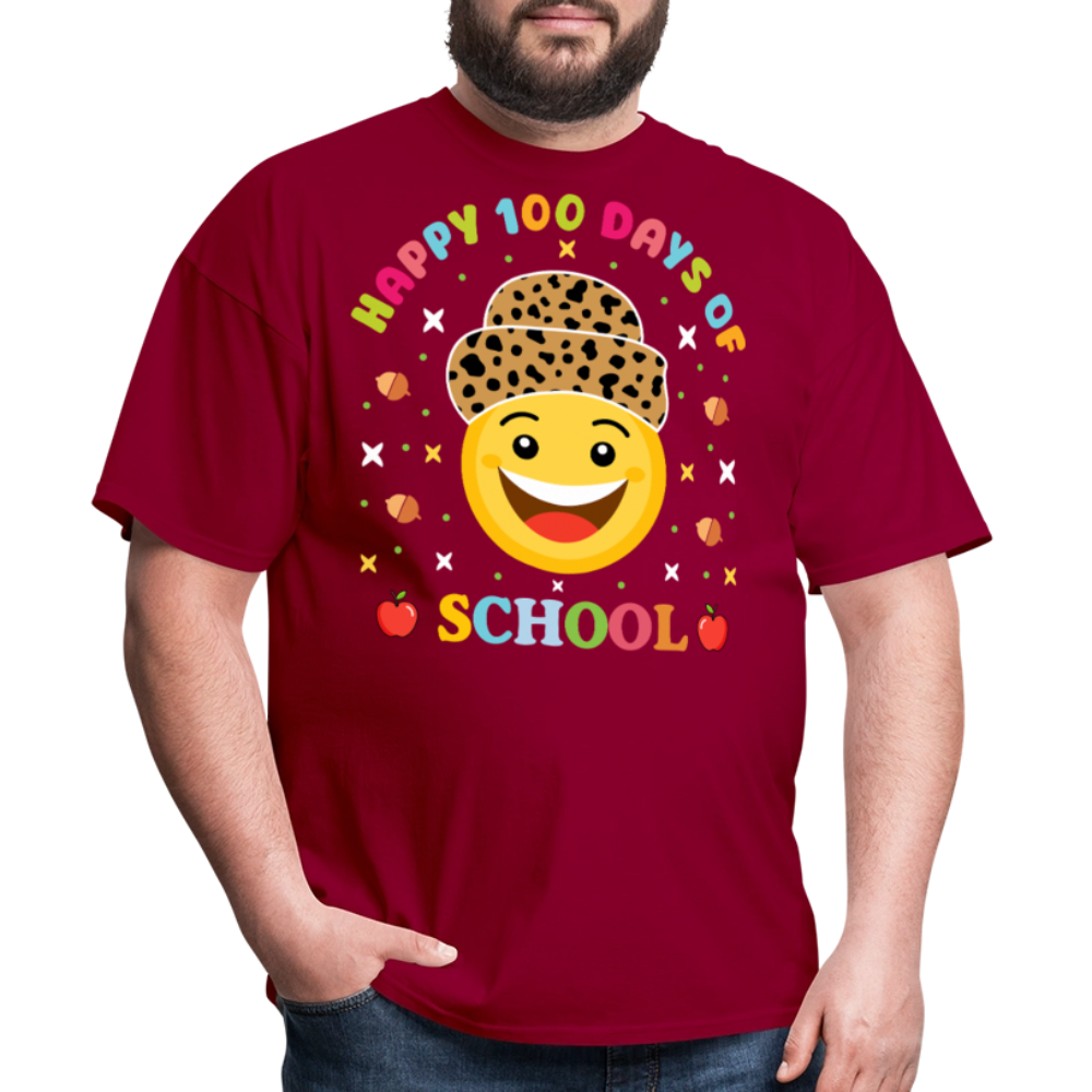 Leopard Print 100 Days Of School Shirt For Teachers Unisex T-Shirt - dark red