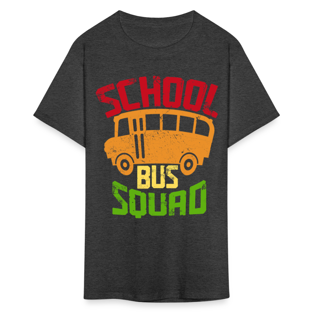 Vintage School Bus Tee for Drivers & Staff School Bus Squad T-shirt - heather black