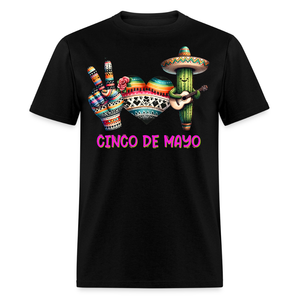 Cute Cactus Cinco de Mayo Tee Mexican-themed Party T-shirt - black