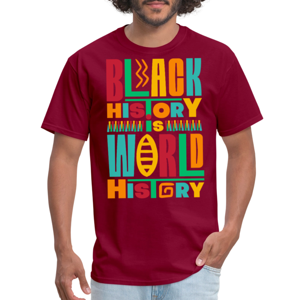 Black History Is World History Shirt Black Empowerment T-shirt - burgundy