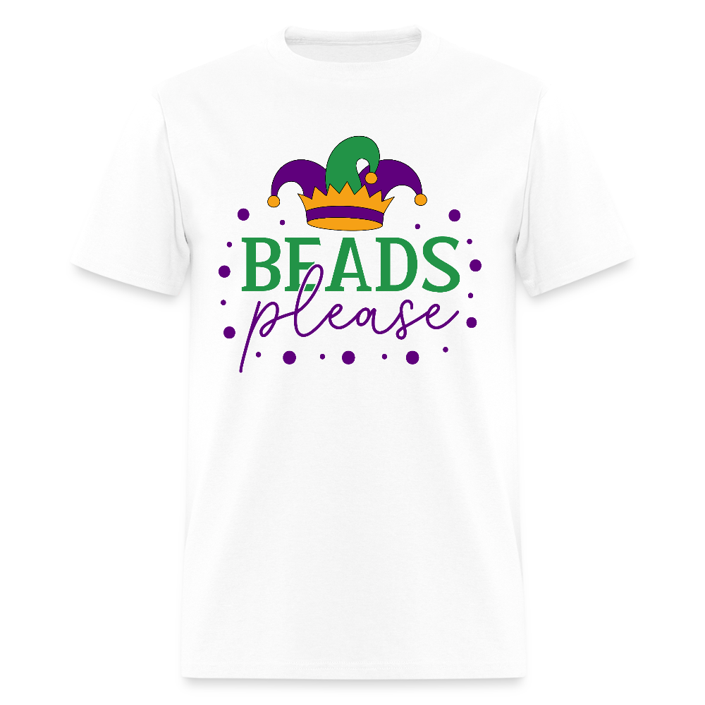 Cute Mardi Gras Shirts For Family Beads Please Party T-shirt - white