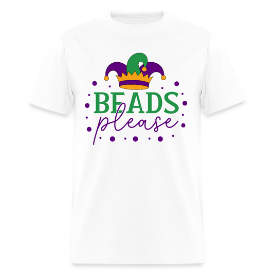 Cute Mardi Gras Shirts For Family Beads Please Party T-shirt - white