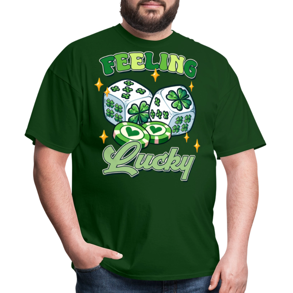 Feeling Lucky Tee For Poker And Slot Players T-shirt - forest green