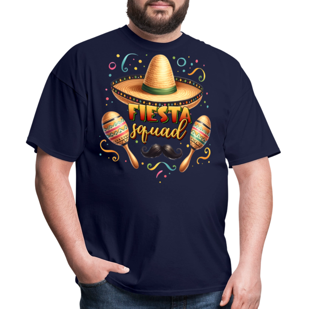 Sombrero And Maracas Party Tee Funny Cinco de Mayo Squad T-shirt - navy