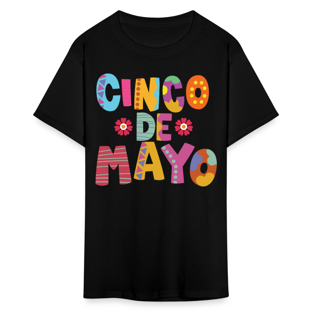 Mexican Holiday Celebration Tee Cinco De Mayo Colorful Graphic T-shirt - black