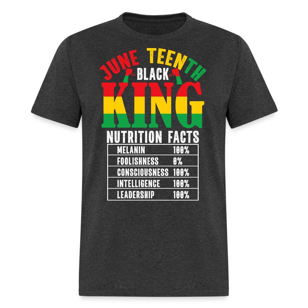 Juneteenth Black King Melanin Pride T-shirt - heather black