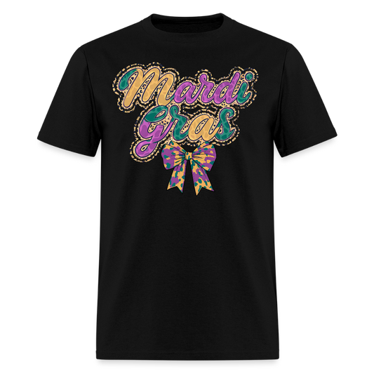 Mardi Gras Festival Shirt with Beads and Bows T-Shirt - black