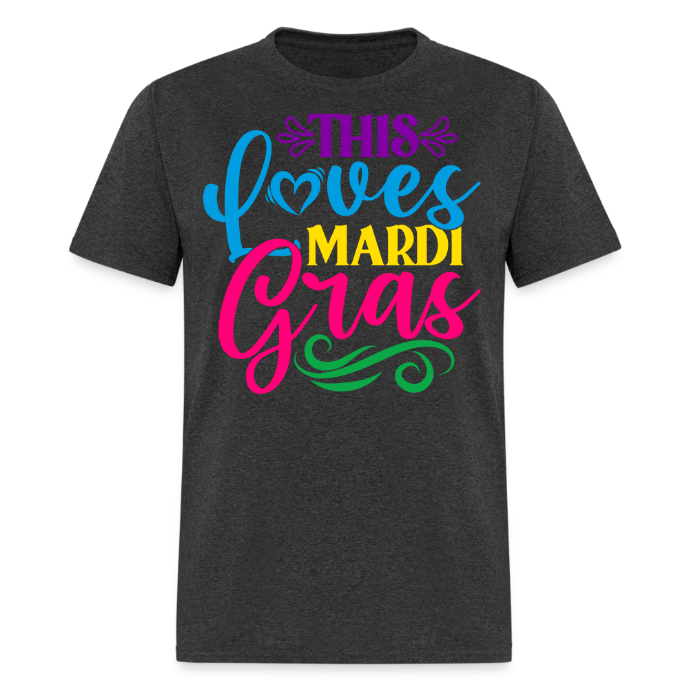 Colorful Loves Mardi Gras Festival Unisex T-shirt - heather black