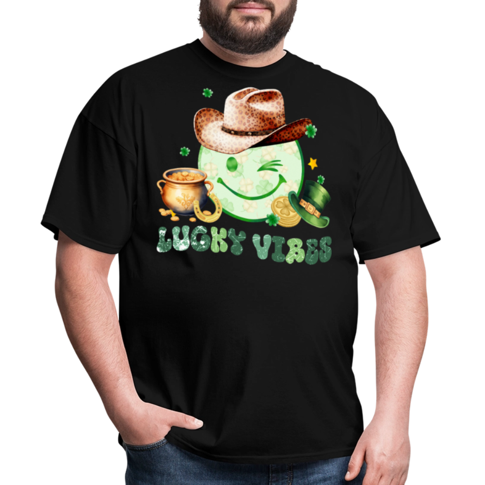 Lucky Vibes Western-style Irish T-shirt - black