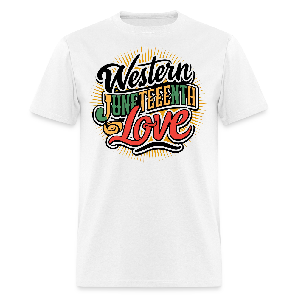 Western Juneteenth Love And Freedom T-shirt - white