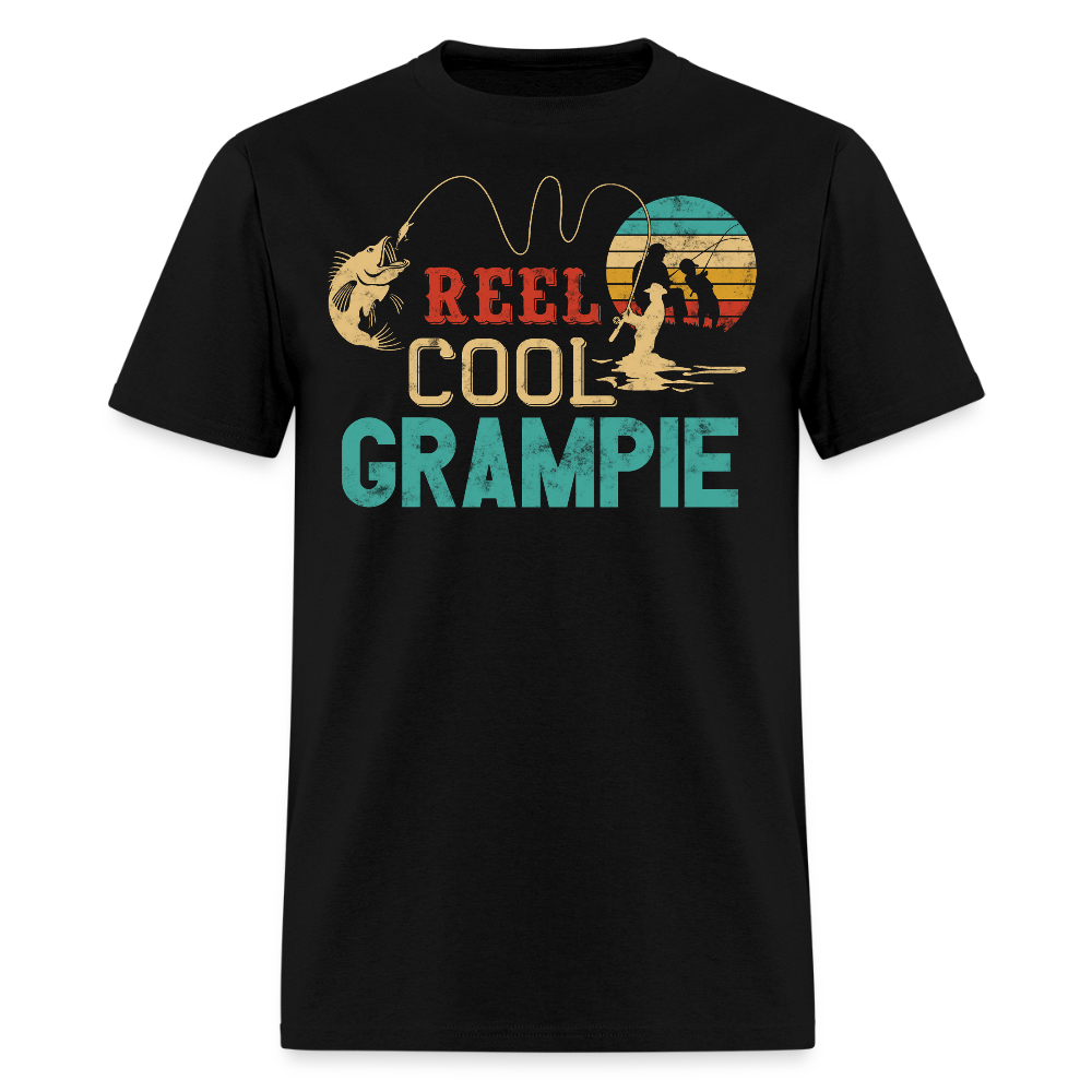 Reel Cool Grampie Funny Fishing T-shirt - black