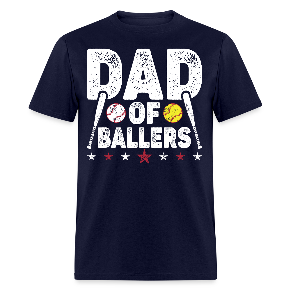 Father's Day Gift For Baseball Softball Dad T-shirt - navy