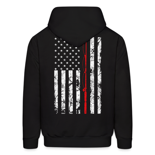 American Flag Patriotic Fishing Gear For Men Hoodie - black