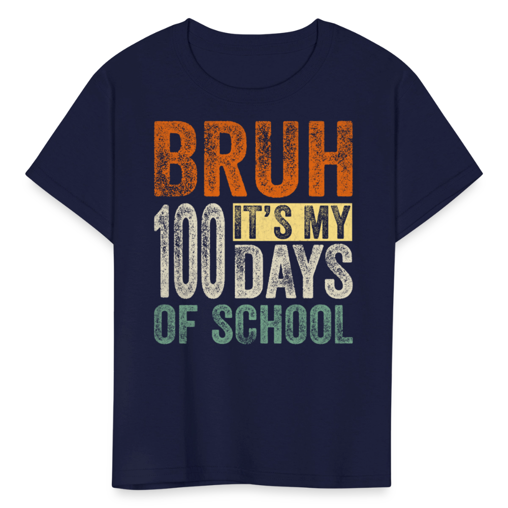 100 Days Of School Shirt For Kids School Milestone T-shirt - navy