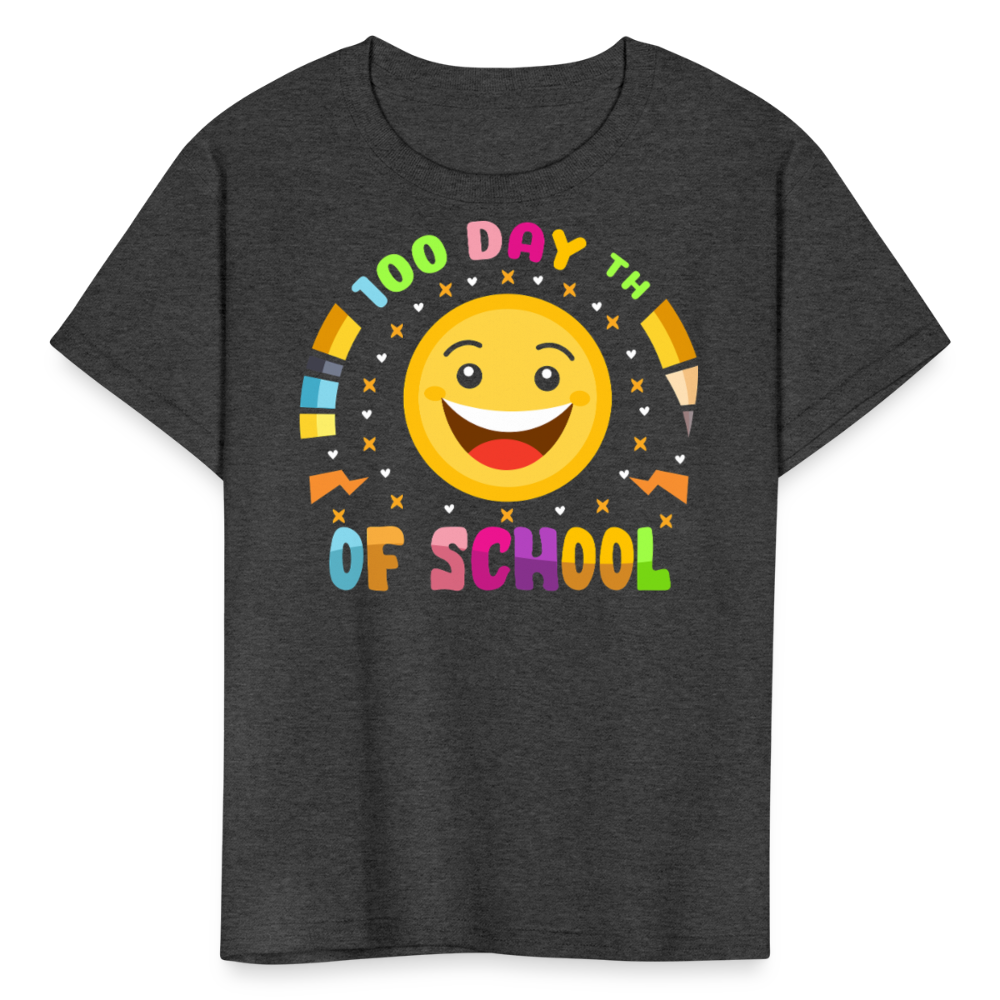 100th Day Of School Shirt For Kids Elementary School T-shirt - heather black