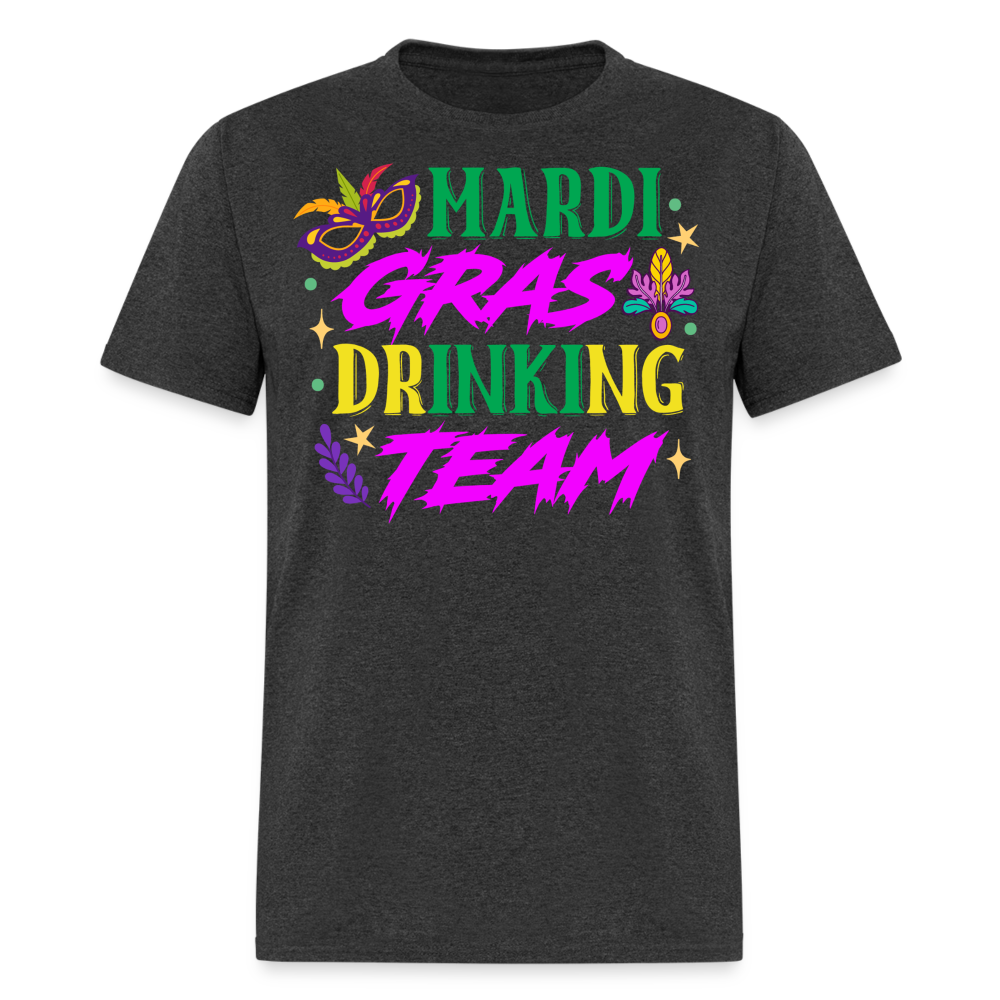 Funny Mardi Gras Party Tee Mardi Gras Drinking Team T-shirt - heather black