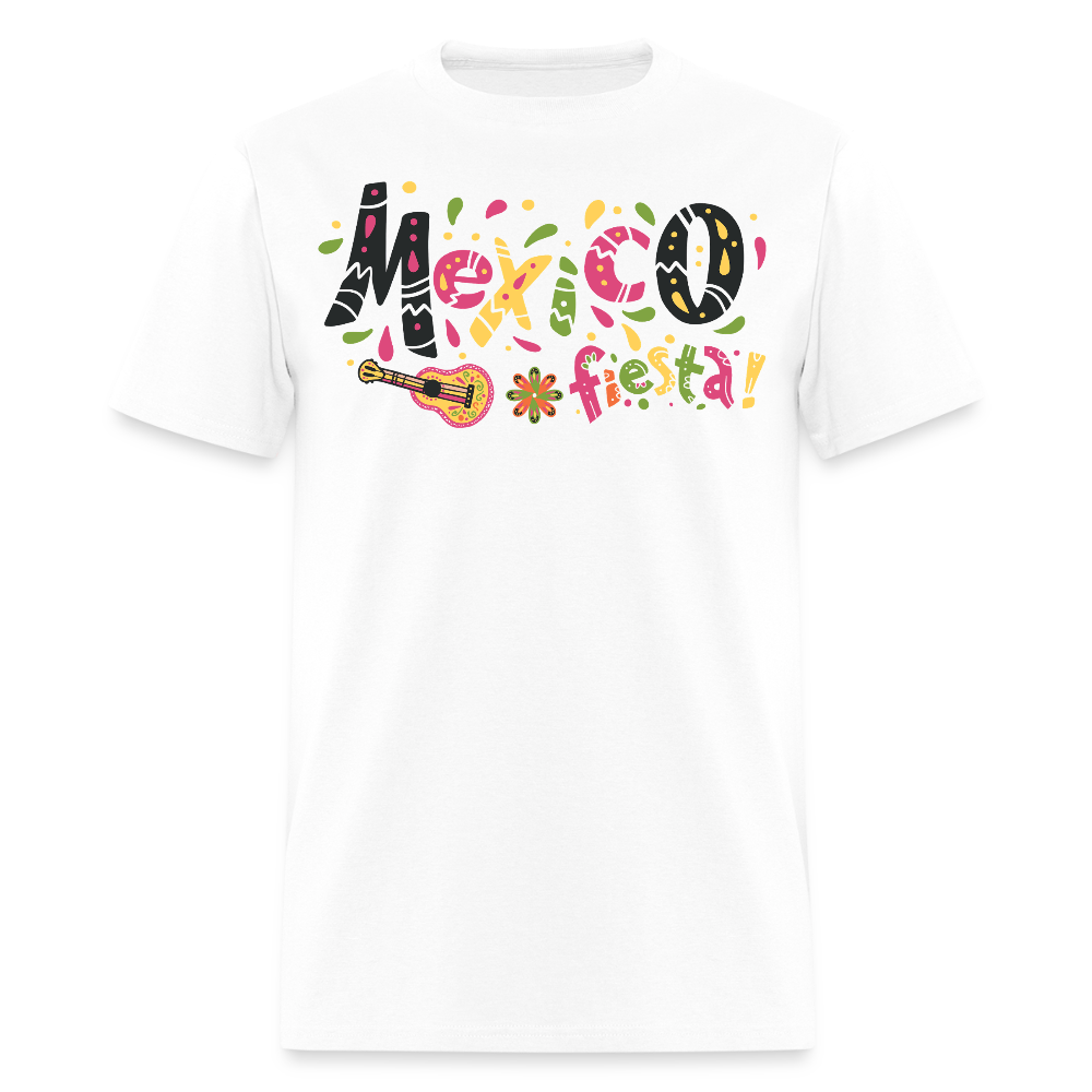 Mexican Fiesta Tee For Party Celebrations Colorful Mexico Theme T-shirt - white
