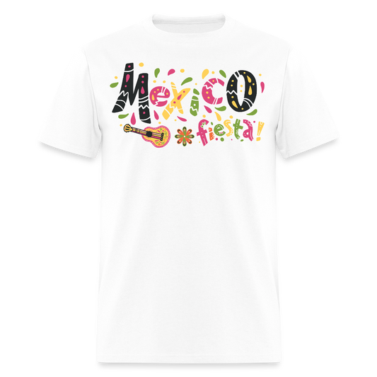 Mexican Fiesta Tee For Party Celebrations Colorful Mexico Theme T-shirt - white