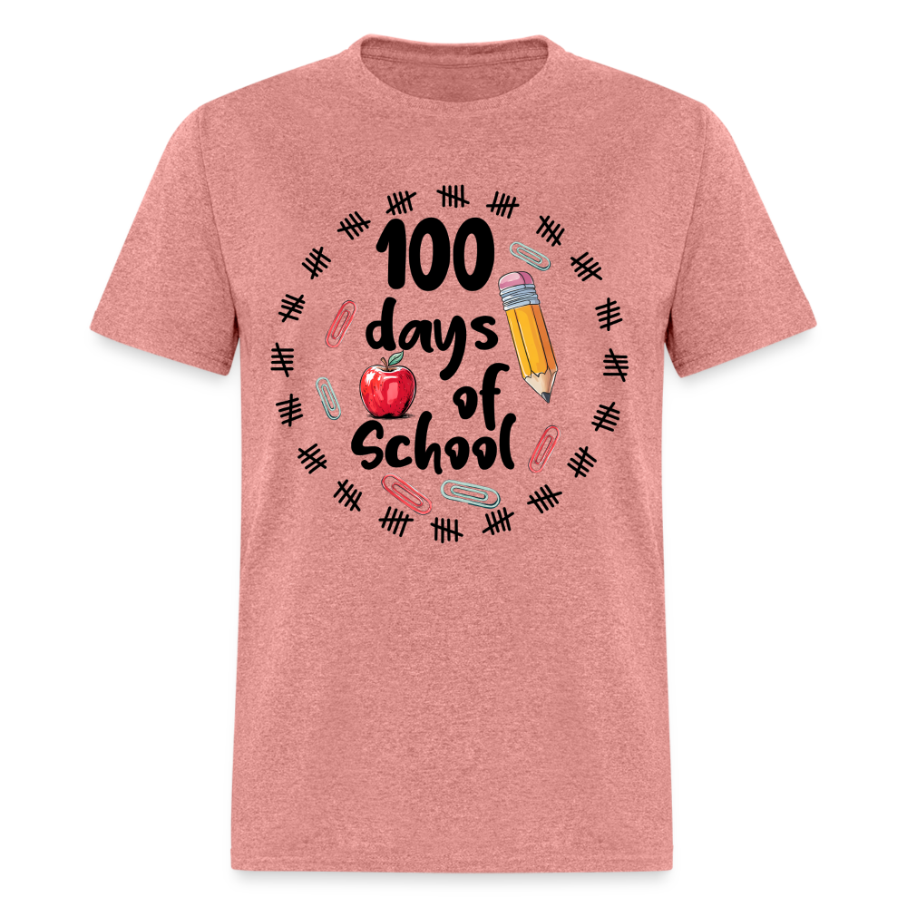 100 Days of School Shirt For Teachers Dino 100th Oay Of School T-shirt - heather mauve