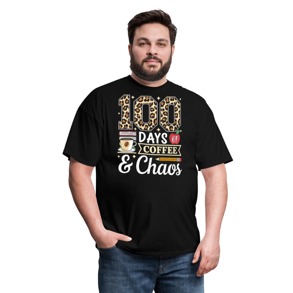 Teacher Appreciation Gift Coffee Lover 100 Days of School Unisex T-Shirt - black